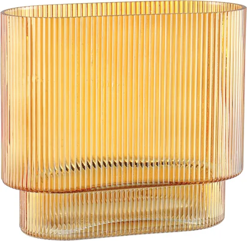 Miniatura 42 de Jarrón redondo de cristal, floreros para ramo, jarrones de vidrio acanalado para flores, pequeño jarrón transparente para sala de estar, oficina