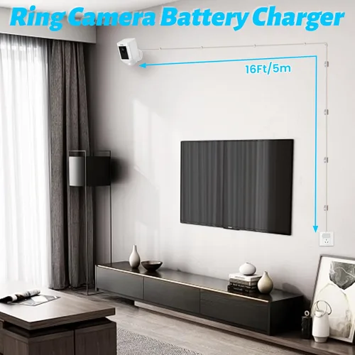 Miniatura 4 de para cable de alimentación de cámara Ring, adaptador de corriente compatible con Stick Up Cam 2ª/3ª generación batería/enchufe, batería de cámara