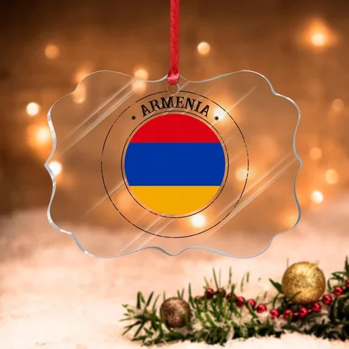 Miniatura 9 de Bandera de Andorra, adorno colgante de Navidad, bandera nacional, decoraciones de Navidad, adornos acrílicos, colgante para árbol de Navidad