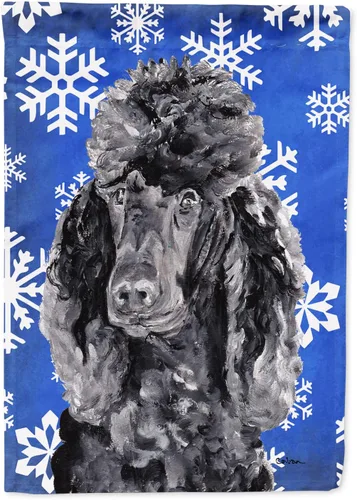 Miniatura 56 de Caroline's Treasures SC9374GF Bulldog English Snow flakes Holiday Garden Flag Buzón Bandera decorativa para patio exterior, patio, obras de arte