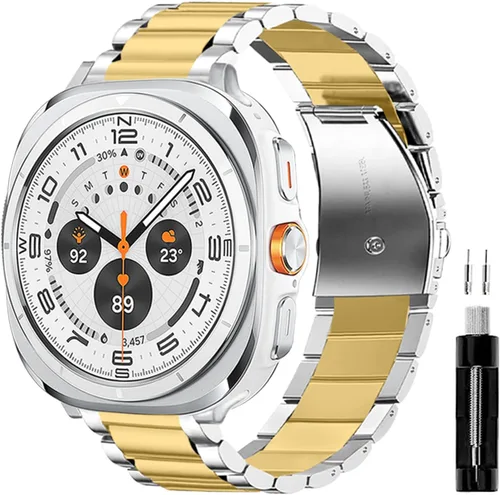Miniatura 32 de GOLDTOLUCK No Gap Stainless Steel Band Compatible with Samsung Galaxy Watch 8 7 6 5 4 Classic FE Pro Ultra 40mm 44mm 46mm 43mm 47mm 45mm 42mm