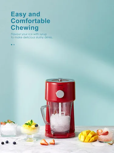 Miniatura 2 de Reemix Máquina de hielo afeitado, máquina de afeitar eléctrica de hielo y máquina de cono de nieve con almacenamiento de gran capacidad, trituradora