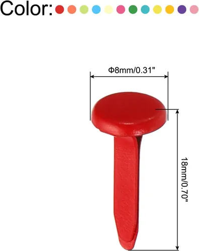 Miniatura 2 de PATIKIL Brads de 0.315 x 0.709 in para manualidades de papel, 300 piezas redondas de metal para proyectos de manualidades y álbumes de recortes