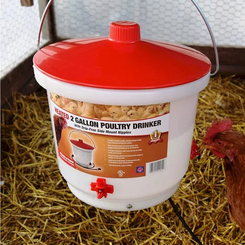 Miniatura 5 de Farm Innovators - Paquete de 2 bebederos térmicos para pollo, cubo para bebedero para aves de corral, 2 galones