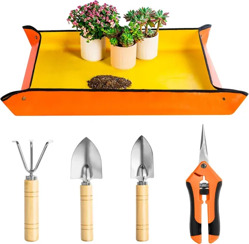 Miniatura 8 de Josteve juego de 5 herramientas para suculentas, mini herramientas de jardín pequeñas para interior, tijeras de podar y jardinería, juego de mano