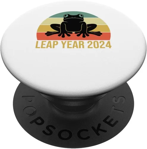 Miniatura 6 de Leap Frog Year Day 2024 Birthday February 29th Rainbow Retro PopSockets MagSafe PopGrip for iPhone