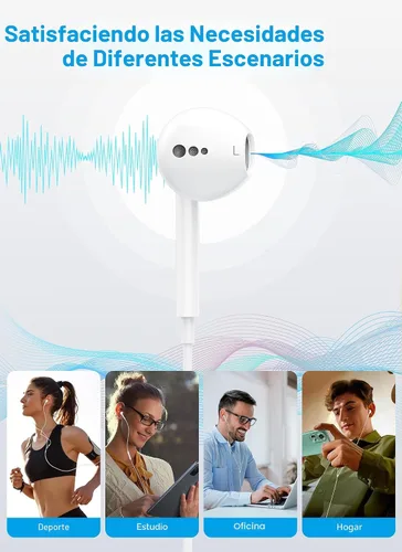 Miniatura 7 de Auriculares USB C para iPhone 17 16 15, auriculares con cable USB C con micrófono y control de volumen, para auriculares Apple con cable