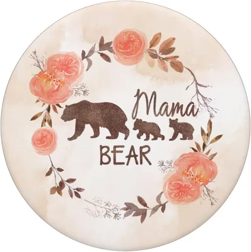 Miniatura 3 de Mama Bear - Rose Flowers Mama Bear With 2 Cubs PopSockets PopGrip intercambiable