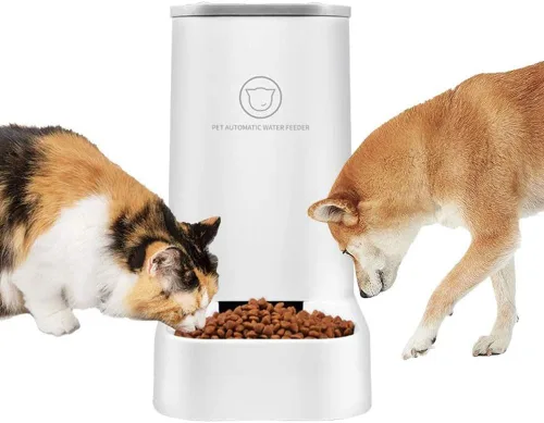 XhuangTech Juego de alimentador automático, dispensador de agua de 1 galón y alimentador de alimentos para mascotas de 4.6 lbs, bebedero y comedero