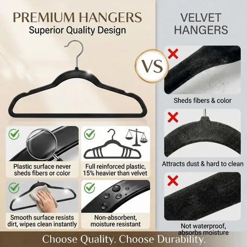 Miniatura 3 de SMARTOR Plastic Hangers 20 Pack - Thin and Slim Design for Space Saving Organizer - Heavy Duty Durable Closet Organizers and Storage with 360 Swivel