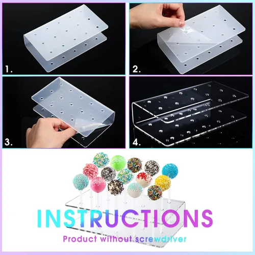 Miniatura 4 de Juego de moldes de silicona de 12 agujeros con palitos de piruleta, soporte para paletas acrílicas de 15 agujeros, taza medidora, bolígrafo