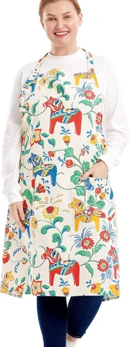 Miniatura 13 de Delantales de algodón y lino para hornear, talla grande, para mujer, con bolsillos, cocina