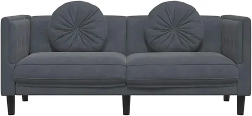 Miniatura 6 de vidaXL Sofá con cojines de 2 plazas, sofá tapizado, sofá biplaza para sala de estar en casa, sofá de dos plazas, estilo moderno, terciopelo gris