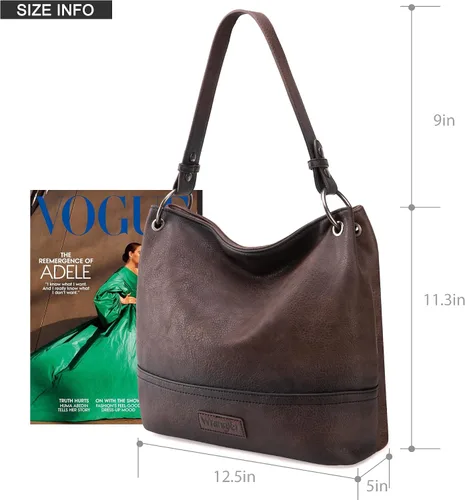 Miniatura 55 de Wrangler Hobo - Bolsas para mujer de cuero vegano con asa superior, bolsos de hombro y bolsos