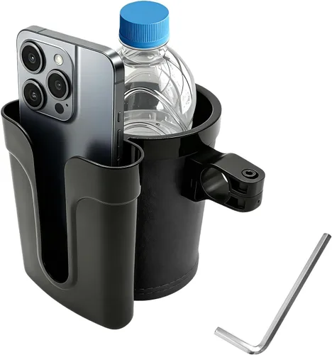 Portavasos para bicicleta, soporte para botellas de agua para manillar de bicicleta con soporte para llaves de teléfono celular, jaula universal