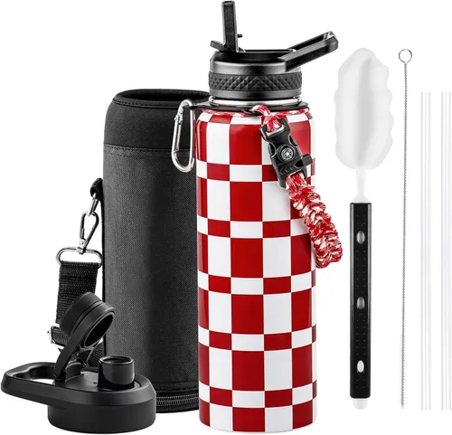 Miniatura 99 de RAYMYLO Botella de agua aislada de 24 onzas, de acero inoxidable con triple pared al vacío (fría durante 48 horas, caliente durante 24 horas), a