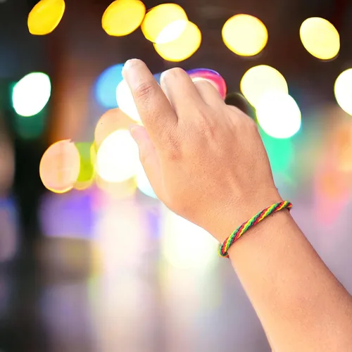 Miniatura 6 de Rasta - Pulsera hippie a cuadros, pulsera de cordón de raasta negra, pulsera de cuero y algodón trenzado Bob Marley