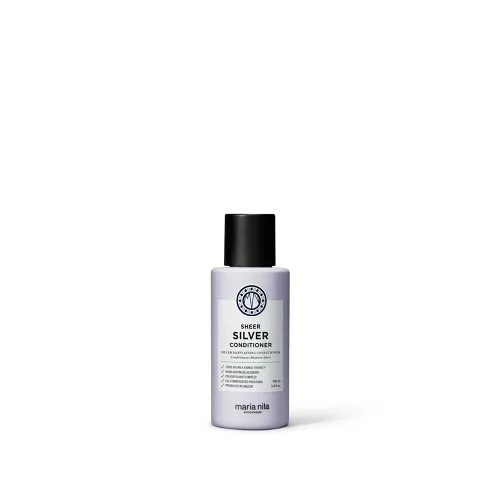 Maria Nila Sheer Silver, Silver/Purple Conditioner, Neutralizes Brassy Yellow/Golden Shades in Blonde, White & Grey Hairs, Violet Pigments Gives