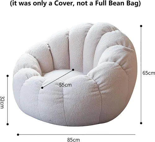 Miniatura 2 de Puf de peluche de animales de peluche, silla puff de espuma viscoelástica ultrasuave, piel de peluche sintética, lavable, funda con cremallera