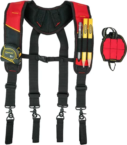 Miniatura 12 de KUNN Cinturón de herramientas con suspensión y pulsera magnética para carpintero, electricista (Color Gris)