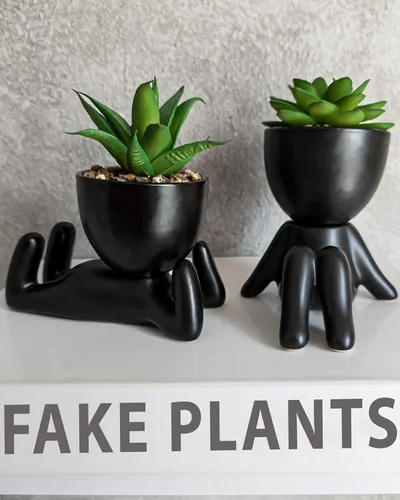 Miniatura 7 de Pequeña planta falsa decoración de oficina para mujer, decoración de escritorio, bonita decoración de oficina, decoración de plantas de oficina