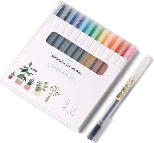 Miniatura 6 de XIZE SH Bolígrafos de gel minimalistas de estilo japonés de 0.5mm punta fina, paquete de 12, bolígrafos de tinta negra para suministros de papelería