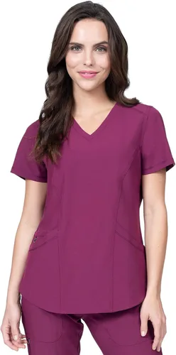 Miniatura 2 de Elements Select ES2936 - Conjunto de 7 bolsillos elástico en 4 direcciones con cuello en V y pantalones quirúrgicos para mujer
