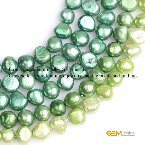 Miniatura 4 de GEM-Inside - Cuentas sueltas de perlas de energía natural para fabricación de joyas, 0.315 a 0.315 pulgadas, color verde, cultivadas de 15 pulgadas