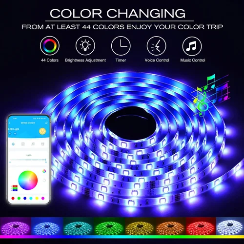 Miniatura 3 de DAYBETTER Kit de tiras de luz LED RGB compatible con Alexa y Google Assistant, tira de luces LED WiFi inteligentes para dormitorio, habitación