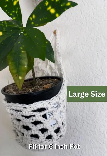 Miniatura 5 de Paquete de 2 Maceteros de Pared para Plantas de Interior, Colgador de Plantas de Macramé Macetero de Pared, Colgador de Plantas, Macetero Colgante