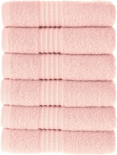 Miniatura 15 de MAURA Basics - Toallas de baño de 100 % algodón turco con bucles de gancho. Juego de toallas de felpa absorbentes de lujo extra grandes para baño