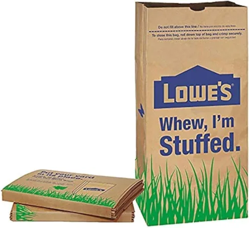 Lowes - Bolsas de basura de papel de 30 galones (10 bolsas), bolsa de hojas de jardinería resistente para limpiar el patio y el jardín