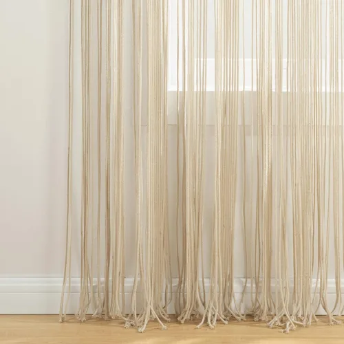 Miniatura 5 de Lush Decor Panel Individual de Cortina de Ventana de Algodón con Borlas de Macramé Boho 40" An x 84" L Neutro - Cortinas de Macramé para Ventanas
