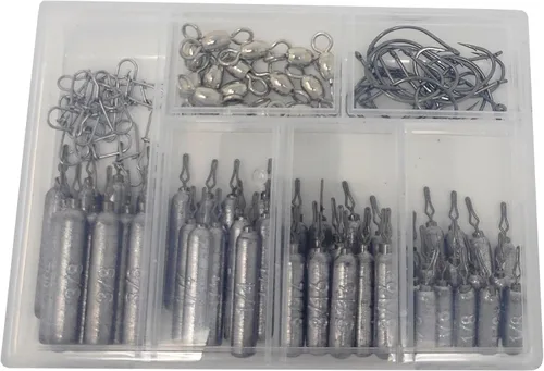 Miniatura 13 de Reaction Tackle Pesos de tiro de caída - Plomos para pesca de tiro de caída de agua salada y agua dulce - Forma de lápiz delgado - Plomos de pesca