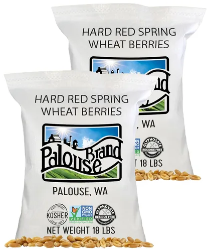 Miniatura 11 de Palouse Brand Bayas de trigo de primavera rojas duras certificadas sin residuos de glifosato, 100 libras, cultivadas en familia en el estado