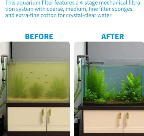 Miniatura 3 de Filtro de recipiente de 105 GPH, filtro externo de acuario, máquina de limpieza de circulación de agua ultra silenciosa con bomba de agua