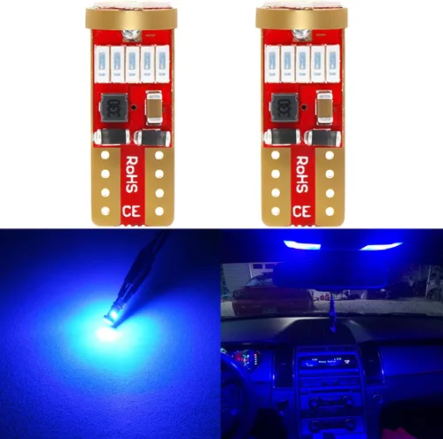 PHINLION 194 bombillas LED azules, superbrillantes 168 2825 175 T10 cuña LED sin polaridad lámparas de repuesto para interior de automóvil, cúpula