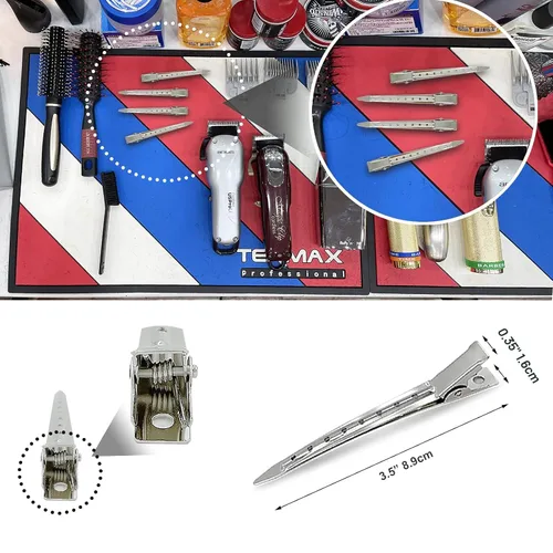 Miniatura 5 de HiJeaton 24 piezas de pinzas de metal con pico de pato para mujeres, para peinar y dividir el cabello, horquillas plateadas para cabello largo