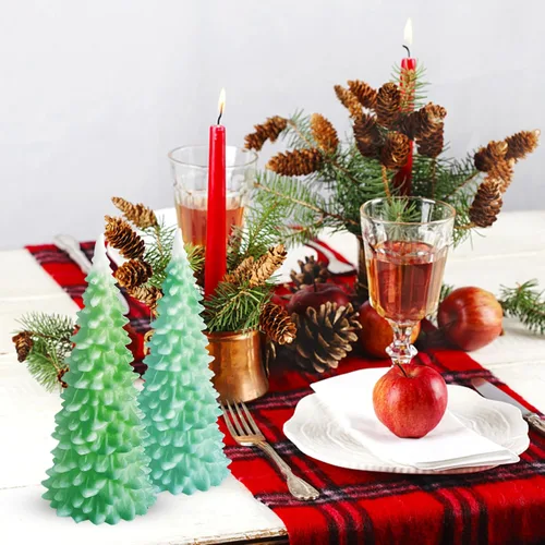 Miniatura 6 de Molde de vela de árbol de Navidad de gran tamaño para hacer velas, molde de silicona de Navidad 3D para fundición de resina DIY yeso arcilla