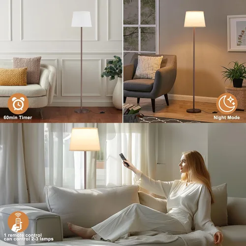 Miniatura 4 de Raexpectis Lámparas de pie mejoradas para sala de estar, lámpara de pie moderna con control remoto, colores regulables, temperatura