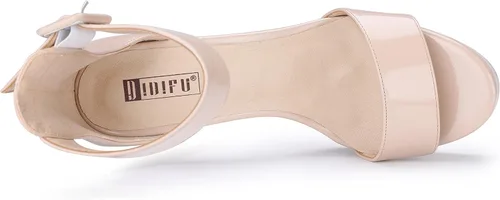 Miniatura 6 de IDIFU - Tacones de plataforma de 5pulgadas para mujer, sandalias Sabrina IN5 de tacón alto y grueso, correa de tobillo, zapatos sexis y elegantes