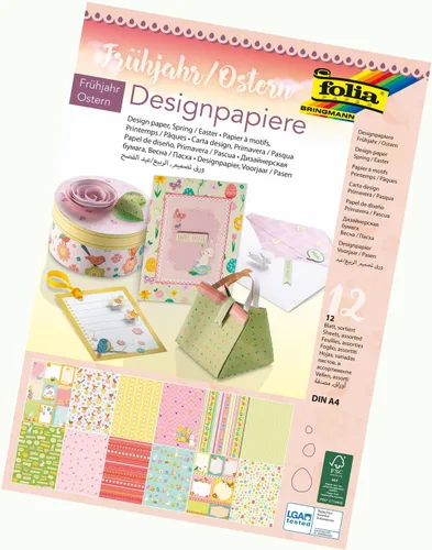 Miniatura 10 de folia 11549 Bloque de papel de diseño 12 hojas de papel caliente, DIN A4