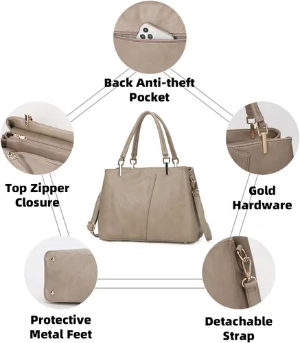 Miniatura 3 de KouLi Buir Bolsos hobo para mujer, bolsos grandes de piel sintética y bolsos de hombro, bolsos cruzados para mujer, bolso de mano con asa superior
