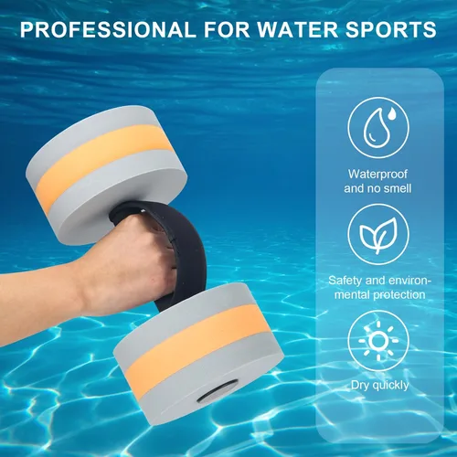 Miniatura 4 de Pesas de agua para ejercicio de piscina, 2 unidades, mancuernas de agua, aeróbicos, pesas de piscina, pesas acuáticas de resistencia ligera