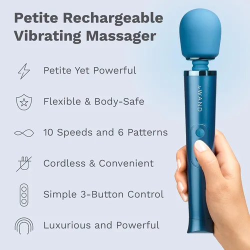 Miniatura 2 de Le Wand - Masajeador personal pequeño para mujeres y hombres - Masajeador de varita vibratoria con 10 velocidades ruidosas y 6 patrones de vibración