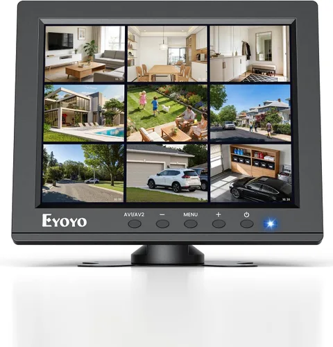 Eyoyo Monitor de cámara de seguridad de 8 pulgadas, 1024 × 768 4:3 mini pantalla LCD CCTV Monitores pantalla con HDMI VGA BNC AV USB, monitor de