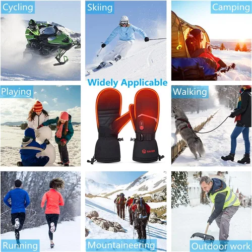 Miniatura 5 de Savior Heat Guantes para hombre y mujer, guantes eléctricos recargables, adecuados para el trabajo al aire libre, esquí, correr, senderismo, etc.