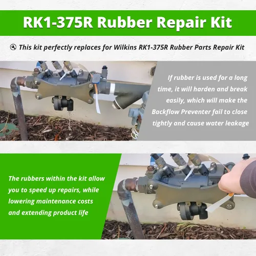 Miniatura 3 de Repuesto para kit de reparación de piezas de goma Wilkins RK1-375R, apto para modelos de 1 pulgada 375 375ST 375XL, incluye lubricante