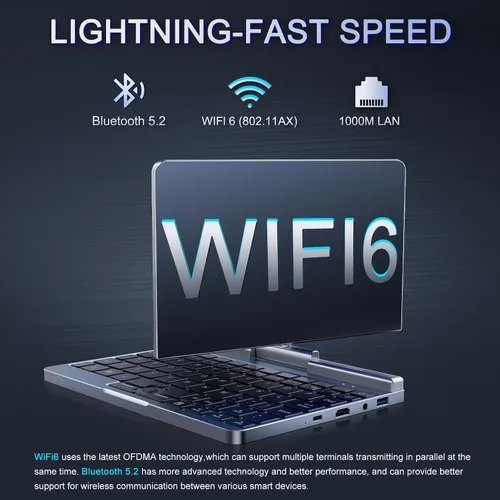 Miniatura 4 de Mini Laptop 8" 2-in-1, Laptop Computer Win 11, Intel N95(up to 3.4GHz), 12GB RAM 256GB SSD, Touchscreen HD, Backlit Keyboard, Lightweight Portable