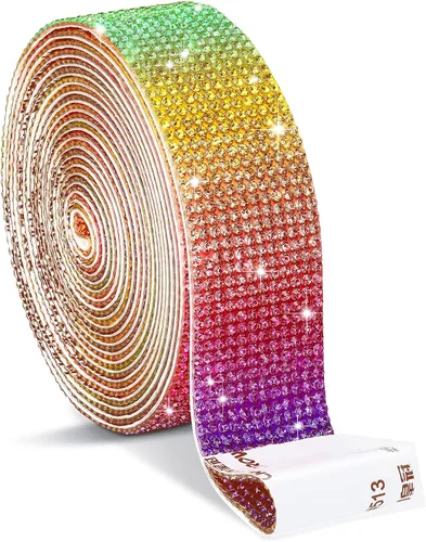 Miniatura 13 de Zonon - Tiras adhesivas con diamantes de imitación para manualidades y decoración de Navidad, automóvil y celular, rollo, cinta con joyas, 2 mm